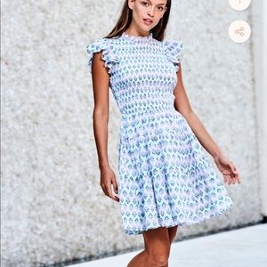 Oliphant Smocked Flirty Shirt Dress